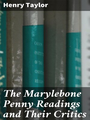 cover image of The Marylebone Penny Readings and Their Critics